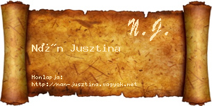 Nán Jusztina névjegykártya